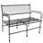 Black Steel Wire Outdoor Garden Bench