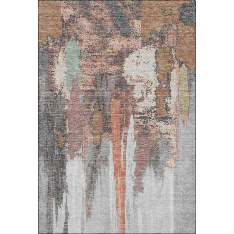 Premium Machine Washable Mouton Abstract Rug, Rectangle 5' x 7'6"