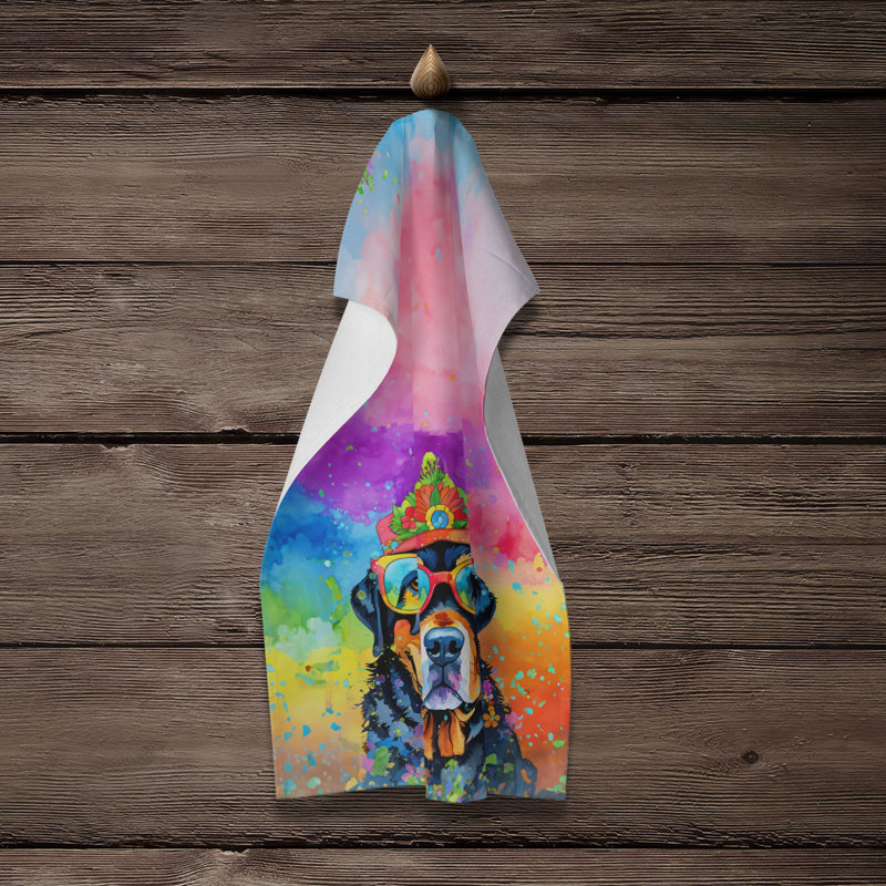 Serviette de cuisine Rottweiler Hippie Dawg