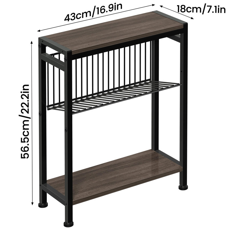 Petite table d'appoint à 3 niveaux, Brun cendré