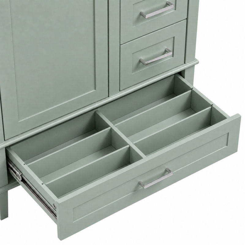 Meuble-lavabo de 76 cm avec lavabo intégré et rangement à fermeture amortie