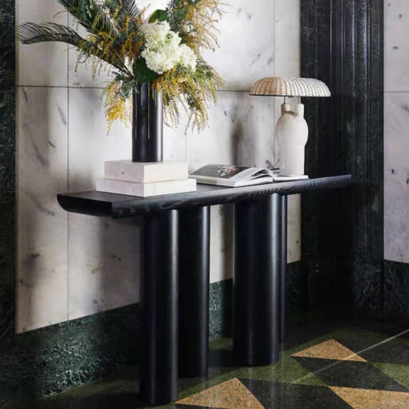 Console rectangulaire moderne et minimaliste, H 31,5 po x l 59 po x P 13,8 po, Noir