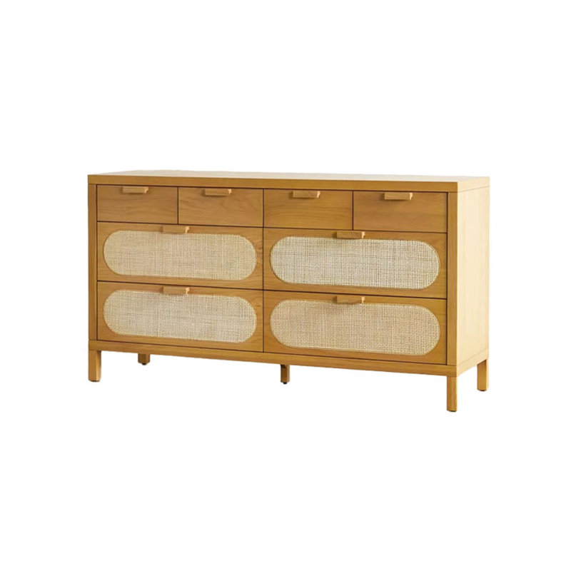 Commode 8 tiroirs Nordic Style, Brun pâle
