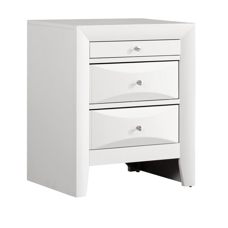 Table de chevet élégante et contemporaine, Blanc
