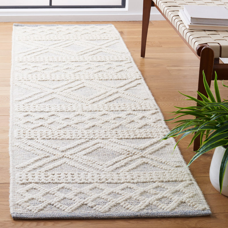 Jacques Hand-Woven Wool and Cotton Southwestern Rug, Runner 2'3" x 8'