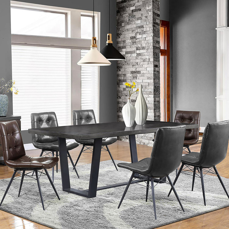 De 4 chaises de salle à manger industrielles en gris anthracite et bronze industriel - Design élégant avec pieds de dossier confortables pour une pièce moderne