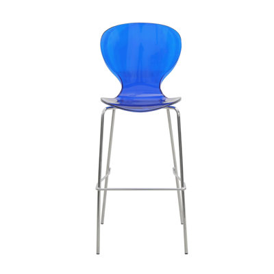Edenfield Acrylic Barstool with Steel Frame in Chrome Finish