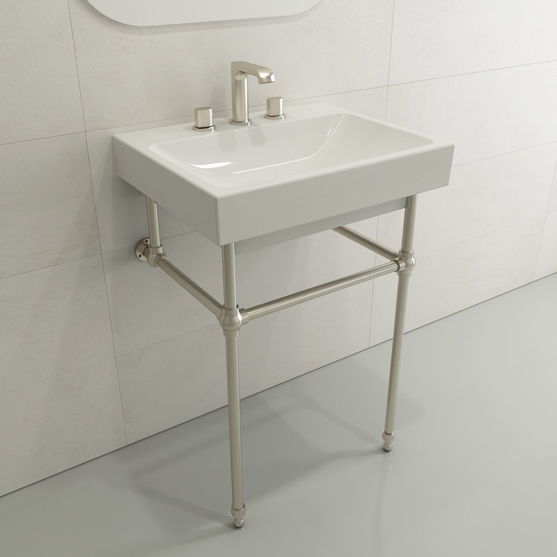 Scala Arch 23.75'' L Bathroom Sink, White, Single-Hole