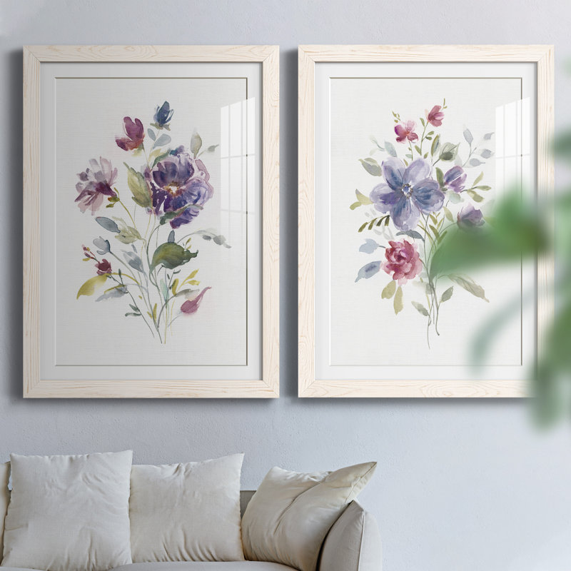 Couleur variété I - ensemble de 2 peintures, Papier encadré blanc, H 44 po x l 31 po x P 1 po
