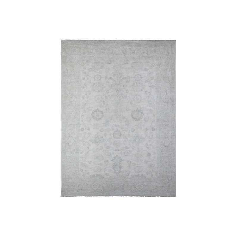 Tapis noué à la main en laine naturelle 8 pi 8 po x 11 pi 7 po FA394363A0C748D3BBFBA189869FF32B