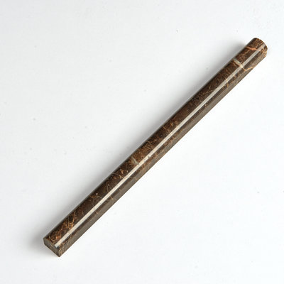 12" x 0.50" x 0.75" Marble Pencil Liner Tile Trim in Emperador Dark