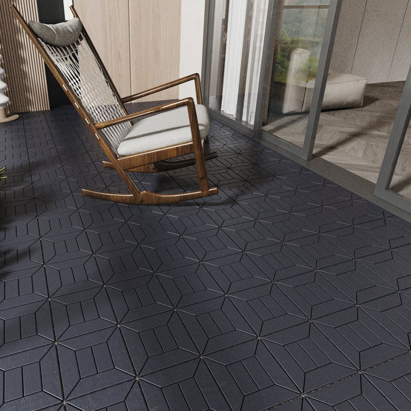 12 tuiles de terrasse en plastique imperméables 12 "X12" pour le patio (44 PCS), Gris
