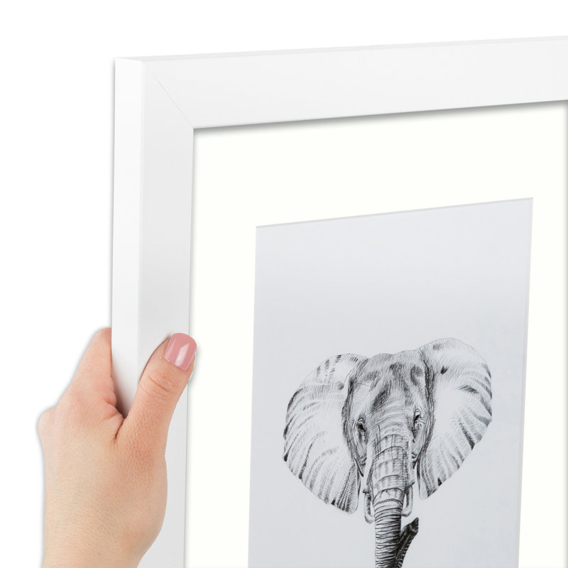Matte Picture Frame with Mat, Light Cream