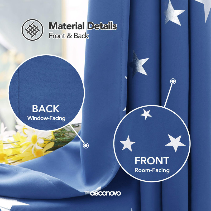 Blackout Curtain Pair, 52cm Width x 242cm Drop