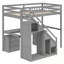 Lit mezzanine simple avec deux commodes-1225311784