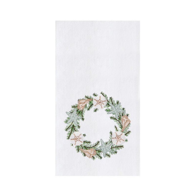 Torchon 100% coton Coastal Shell Wreath