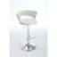 Ensemble de 2 tabourets de bar, avec repose-pieds chromé et base pivotante en velours à hauteur réglable et tabouret de bar simple chromé