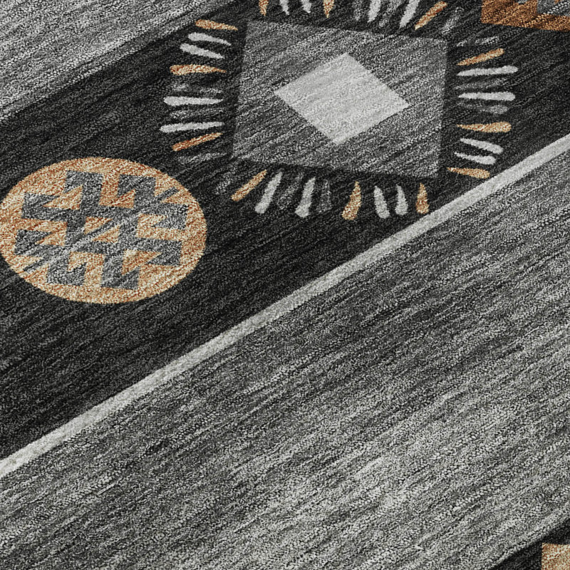 Tapis de qualité supérieure Mayfield AMF2499 Global, Noir, Tapis de couloir 2 pi 3 po x 7 pi 6 po