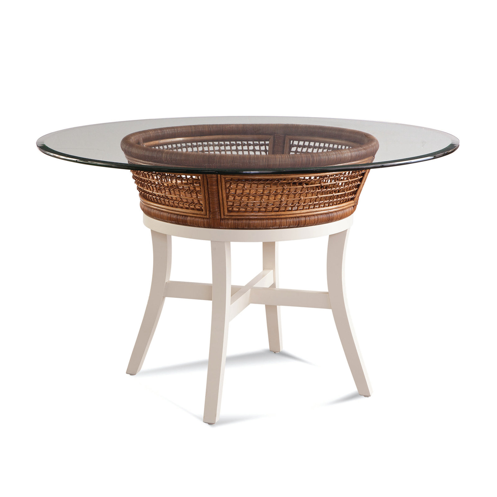 Runi Round Dining Table, Frost White Finish, 60" W x 60" L, Havana