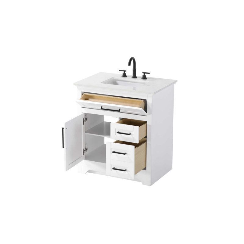 Meuble-lavabo simple 32 po blanc, 32", Blanc