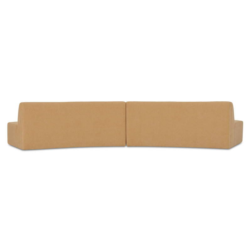 Naomi 2 Piece Convex Modular Sectional Golden Yellow, Yellow Polyester