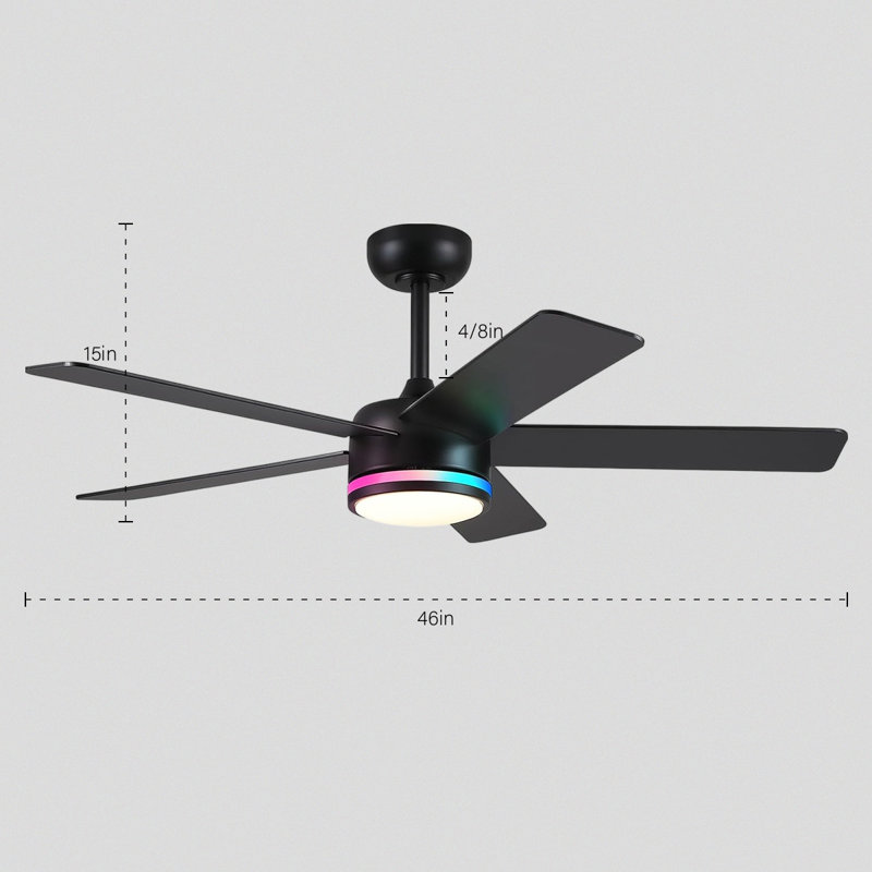 Ventilateurs de plafond de 46 po avec lumières et télécommande / APP
