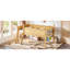 Lit mezzanine simple sécuritaire avec rangement, chambre d'enfant moderne en bois aggloméré