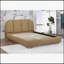 Modern/Contemporary Soft Burlap Fabric Queen Bed, Upholstered 1Pc Bedroom Platform Bed Frame, Golden Brown-1303015890