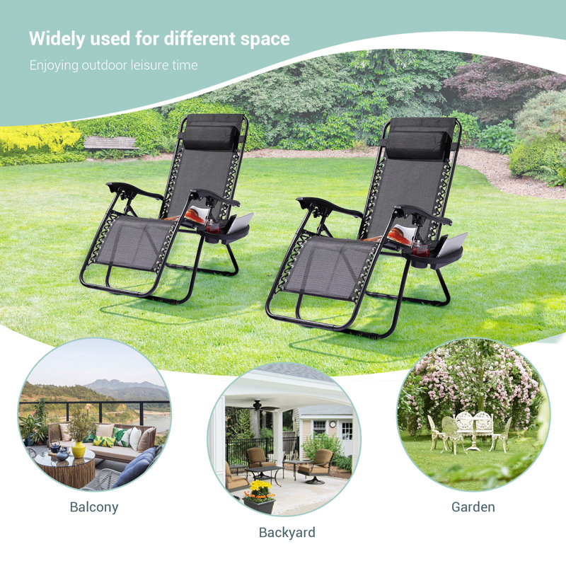 Daileen Folding Recliner Chair, Black