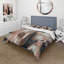 Ensemble de housse de couette abstrait brun et noir Beyond Boundaries I - microfibre de polyester-110397538