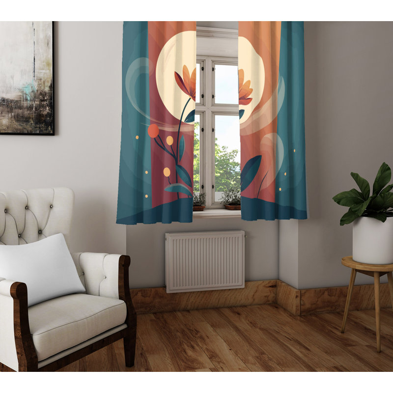 Paire de rideaux semi-transparents en polyester Bevon, L 40 po x L 52 po