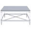 Ensemble de tables contemporaines deux pièces en chrome avec dessus en verre miroitant