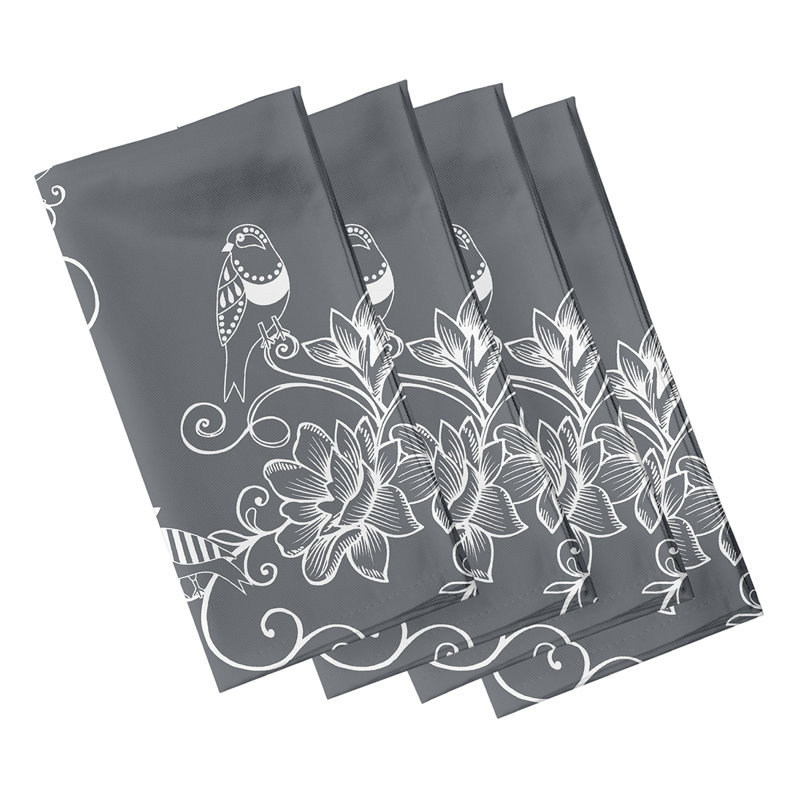 Aspacio Polyester Animals/Nature Square Napkin, Grey