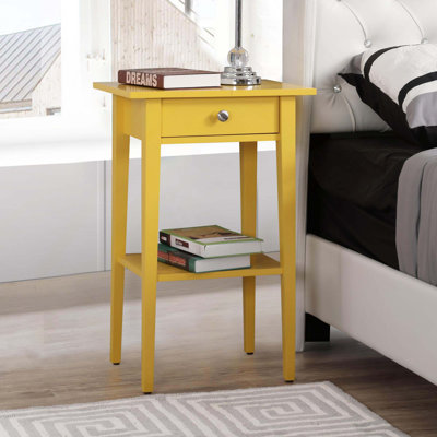 Table de chevet contemporaine en bois avec tiroir et tablette pour une organisation de chevet sans effort et une utilisation quotidienne durable