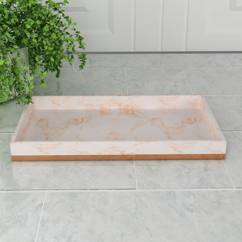 Plateau pour accessoires de salle de bain Misty, Ivoire ivoire