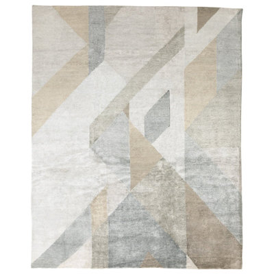 Delano Abstract Area Rug in Beige/Natural/Taupe/White