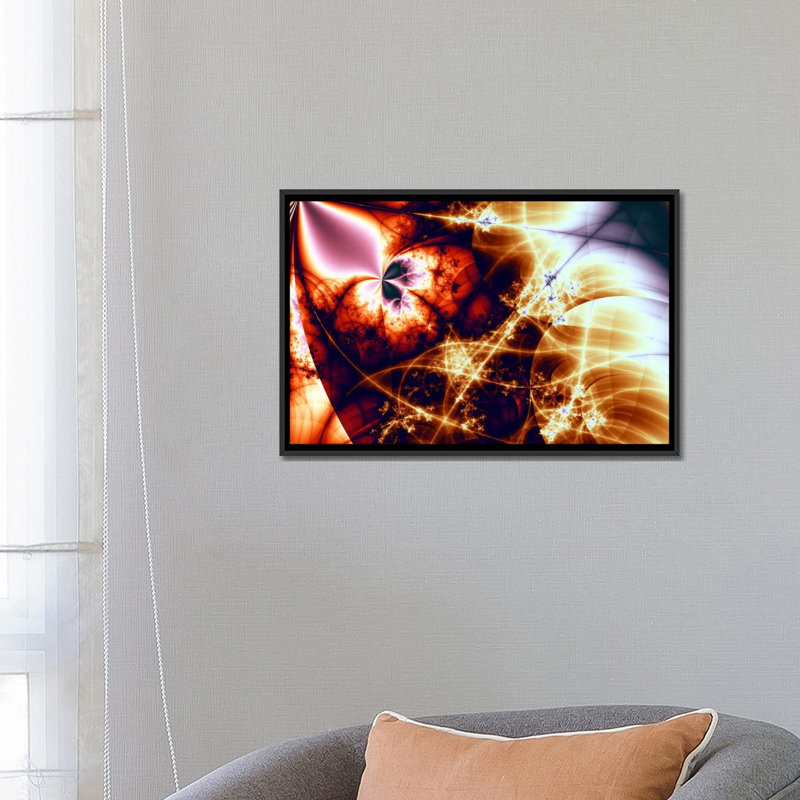 «Digital Electric Charge», impression sur toile, H 18 po x l 26 po x P 1,5 po, Toile avec cadre noir, Pas de tapis