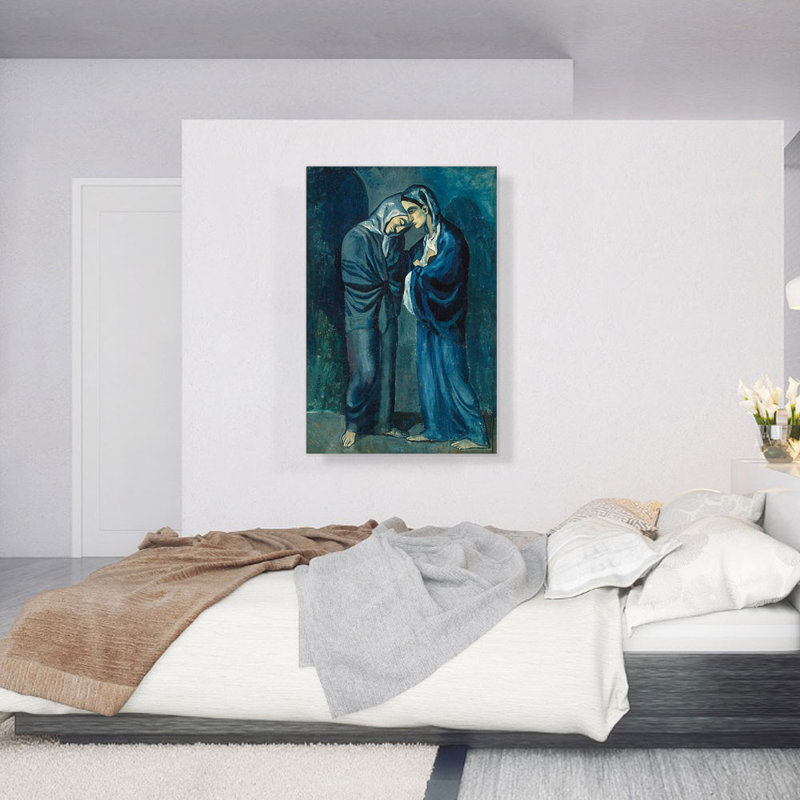 Deux soeurs - la réunion de 1902 par Pablo Picasso - reproduction d'art sur toile tendue, H 40 po x l 26 po x P 1,5 po