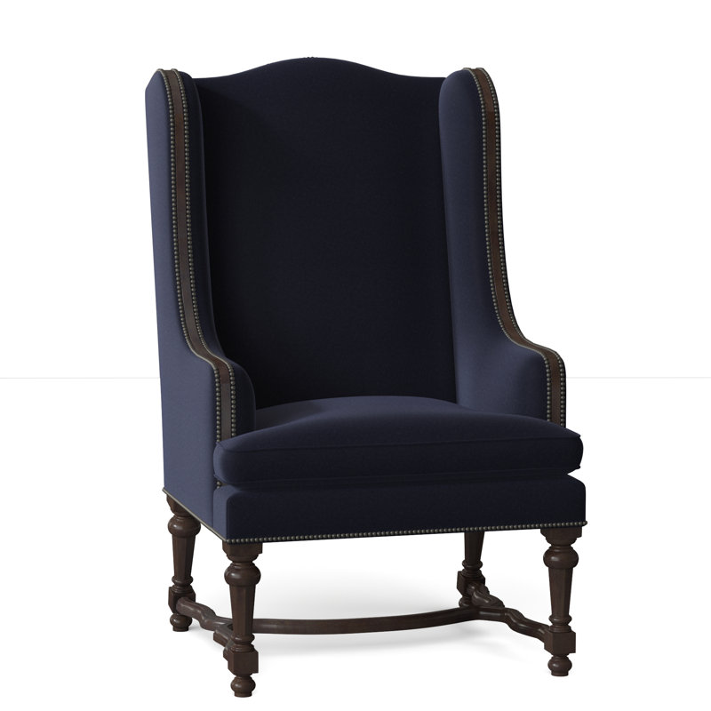 Normandie Upholstered Wingback Chair, Black Nickel Small, Margaret Uniform