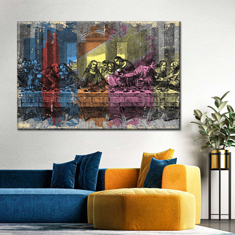 " The Last Supper Abstract " by PaintboxJenny, 8" H x 12" W x 1" D