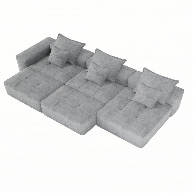 Canapé modulaire surdimensionné Boneless, Gris