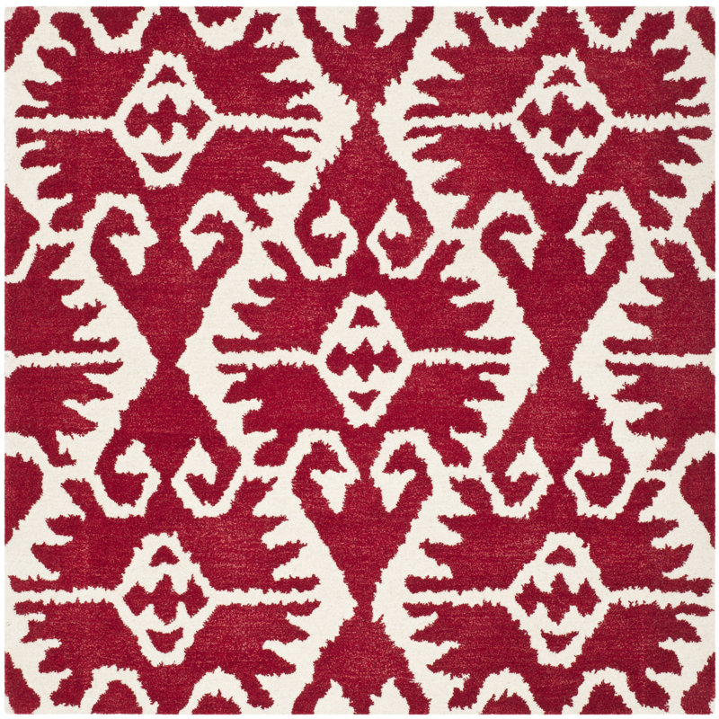 Kouerga bHand Tufted Wool Southwestern Rug, Square 5'