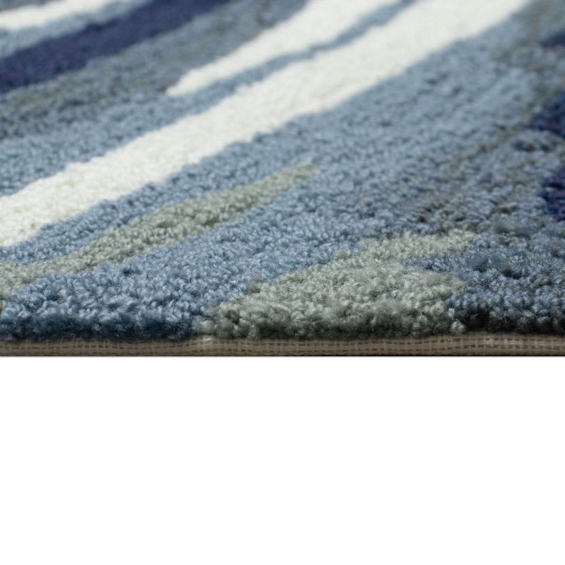 Junna Hand Tufted Abstract Indoor / Outdoor Rug, Rectangle 5' x 7'6"
