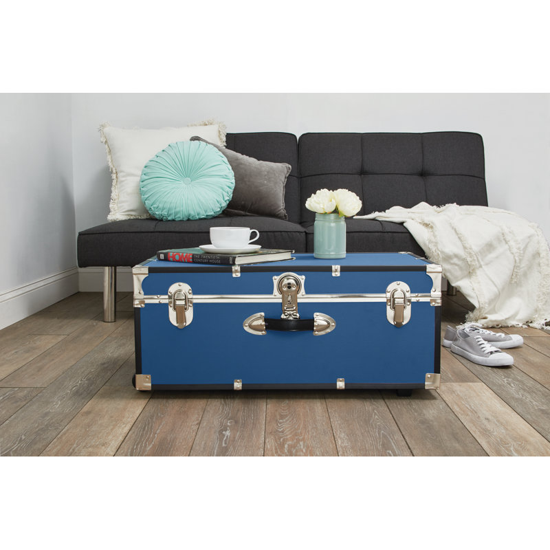 Lynne Manufactured Wood Camp Trunk / Footlocker, Misty Blue