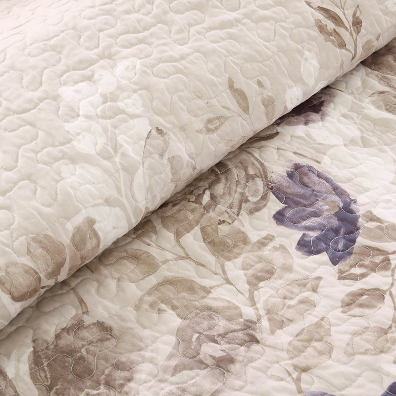 Literie Ezekiel, Courtepointe double / grand + 5 pièces supplémen, Taupe