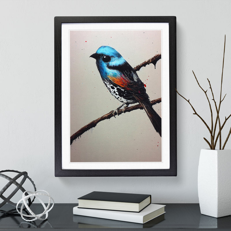 Solo Bird - Single Picture Frame Print, Black, 64cm H x 46cm W x 2cm D