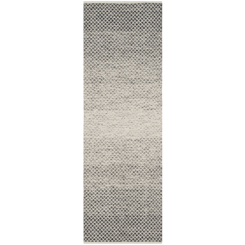 Tapis géométrique en coton tissé à la main Figuig, Tapis de couloir 2 pi 3 po x 7 pi