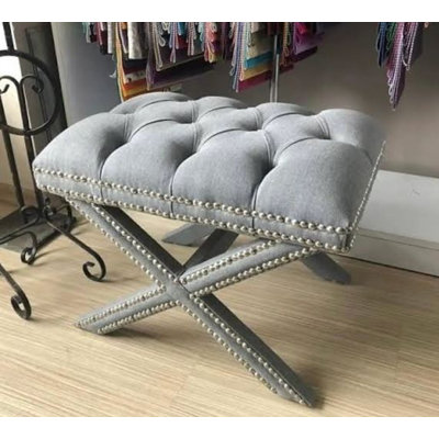 Halsey 60cm Wide Tufted Pouf Ottoman