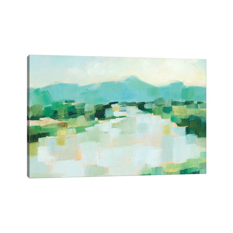 « Emerald Island II » par Ethan Harper, reproduction d’art, Toile tendue, H 26 po x l 40 po x P 1,5 po, Pas de tapis