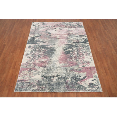 Tapis abstrait abstrait pastel abstrait 5 x 7
